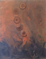 Catherine M. Weber, Wax and Wane, 16" x 20", encaustic and wood on panel, 2015